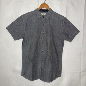 OurCaste Mens Gray Button Down Shirt Short Sleeve Medium